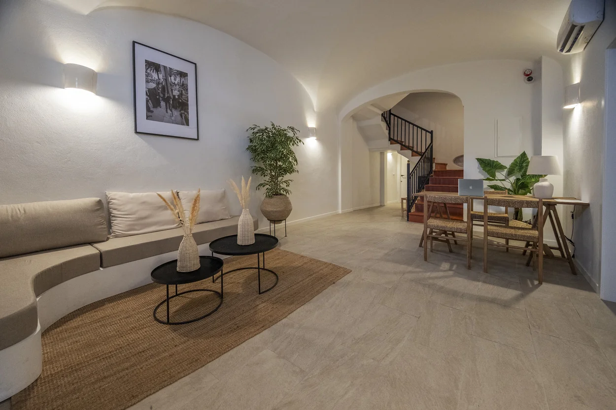 View of Ciutadella Hotel, a renovated building in the old town of Ciutadella, Menorca