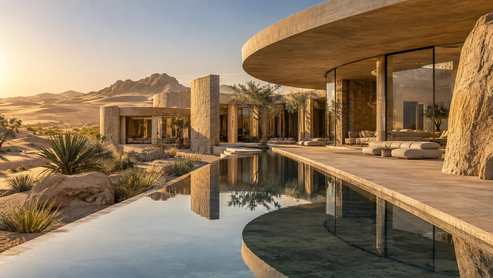 Villa Duna. A desert residence shaped by shade.