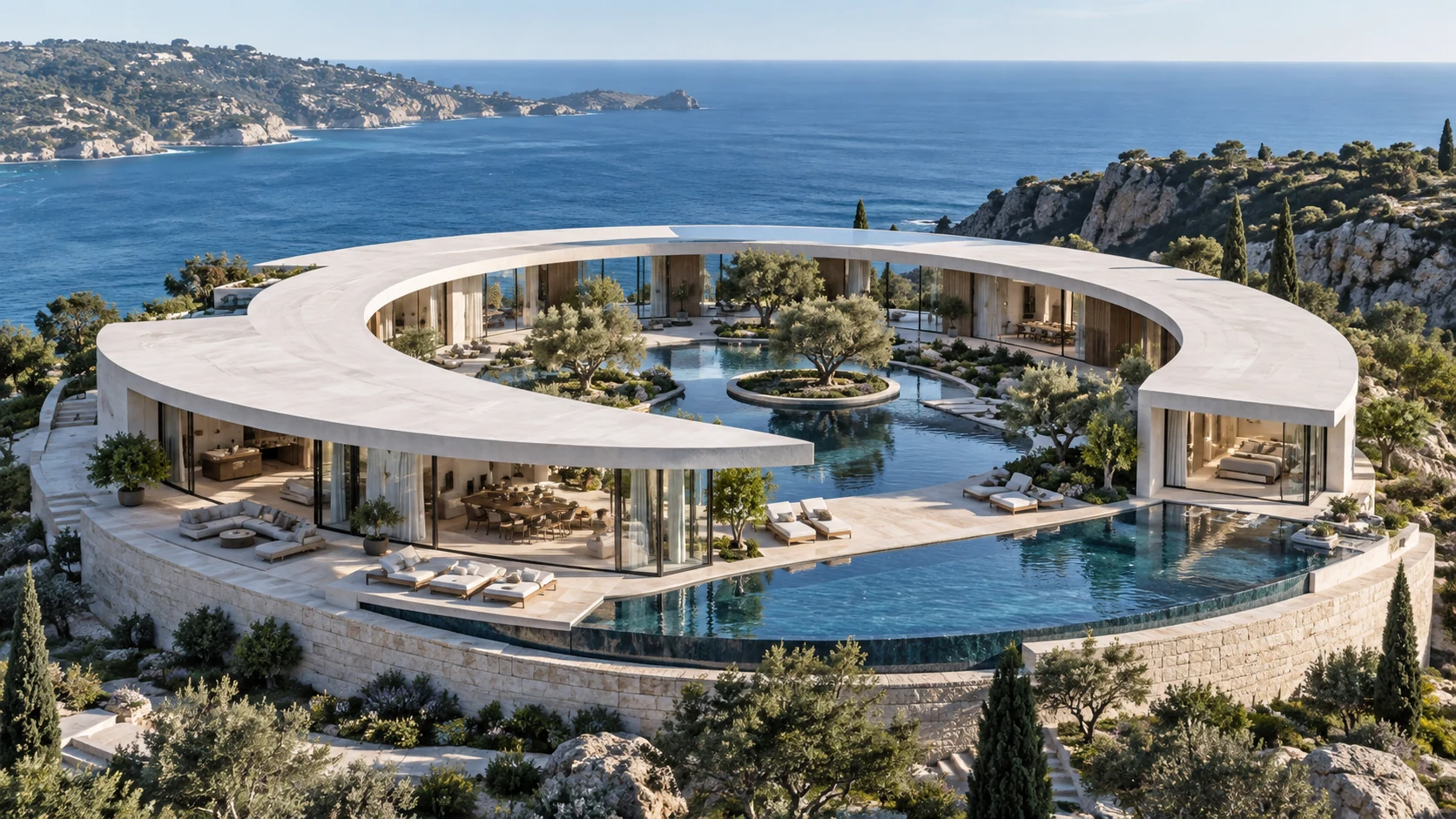 Villa Orbis. A circular home around a private world.